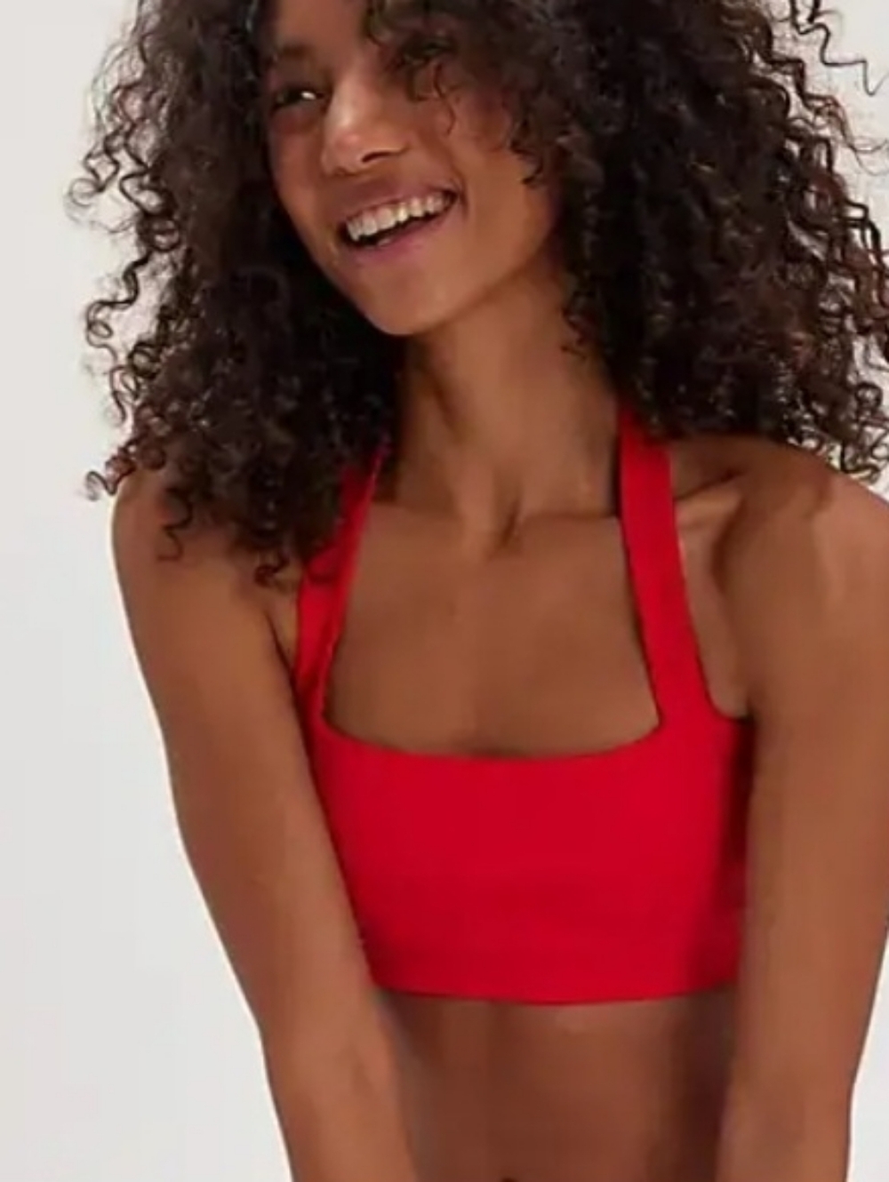NWT Free People Margo Seamless Red Halter M/L